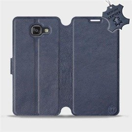 Etui ze skóry naturalnej do Samsung Galaxy A5 2016 - wzór Blue Leather