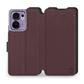 Etui Soft Touch do OPPO Reno 13 F 5G - wzór Matowy burgund z czernią