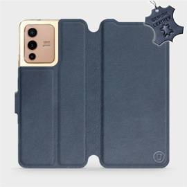 Etui ze skóry naturalnej do Vivo V23 5G - wzór Blue Leather