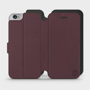 Etui Soft Touch do Apple iPhone 6 - wzór Matowy burgund z czernią