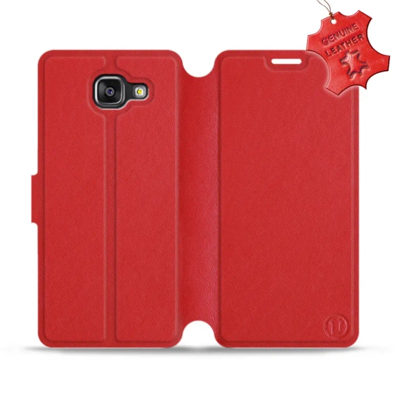 Etui ze skóry naturalnej do Samsung Galaxy A5 2016 - wzór Red Leather