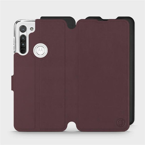 Etui Soft Touch do Motorola Moto G8 - wzór Matowy burgund z czernią