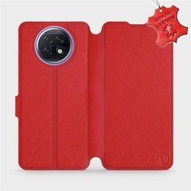 Etui ze skóry naturalnej do Xiaomi Redmi Note 9T - wzór Red Leather