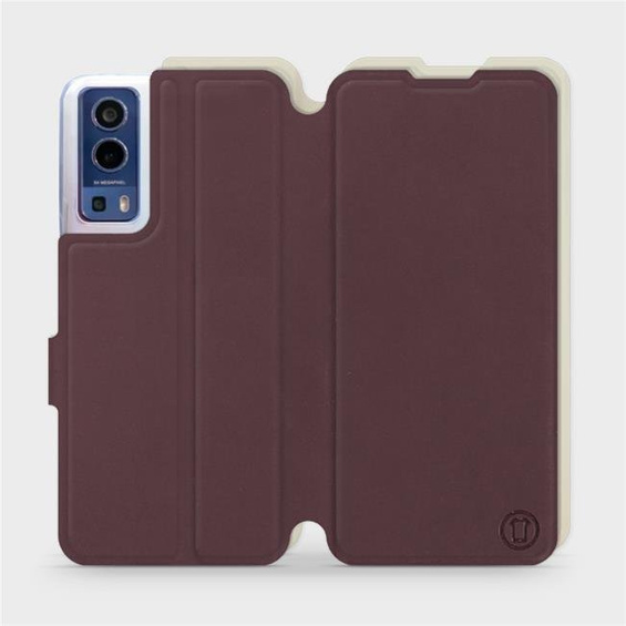 Etui Soft Touch do Vivo Y72 5G - wzór Matowy burgund z platyną