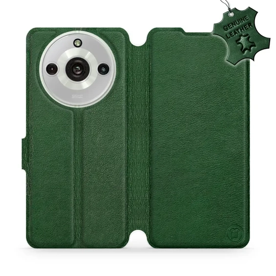 Etui ze skóry naturalnej do Realme 11 Pro - wzór Green Leather