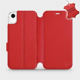 Etui ze skóry naturalnej do Apple iPhone XR - wzór Red Leather