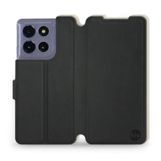 Etui Soft Touch do Motorola Moto G86 5G - wzór Satynowa czerń z platyną