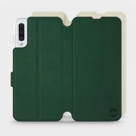 Etui Soft Touch do Samsung Galaxy A70 - wzór Miejska zieleń z platyną