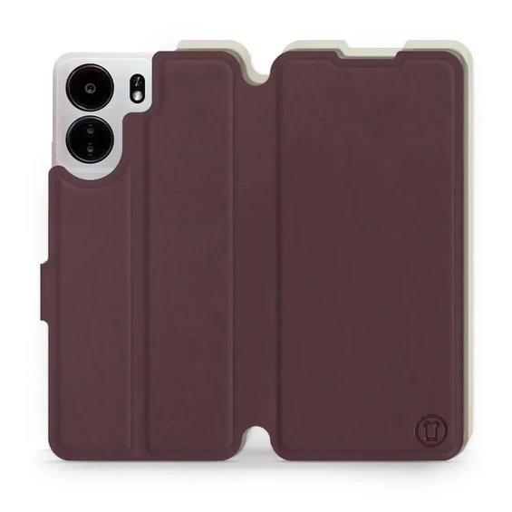 Etui Soft Touch do Xiaomi POCO C65 - wzór Matowy burgund z platyną