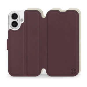 Etui Soft Touch do Apple iPhone 16 - wzór Matowy burgund z platyną