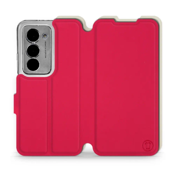 Etui Soft Touch do Xiaomi Redmi 15 - wzór Żywa czerwień z platyną
