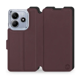 Etui Soft Touch do Xiaomi Redmi Note 14 5G - wzór Matowy burgund z czernią