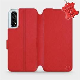 Etui ze skóry naturalnej do Realme 7 - wzór Red Leather