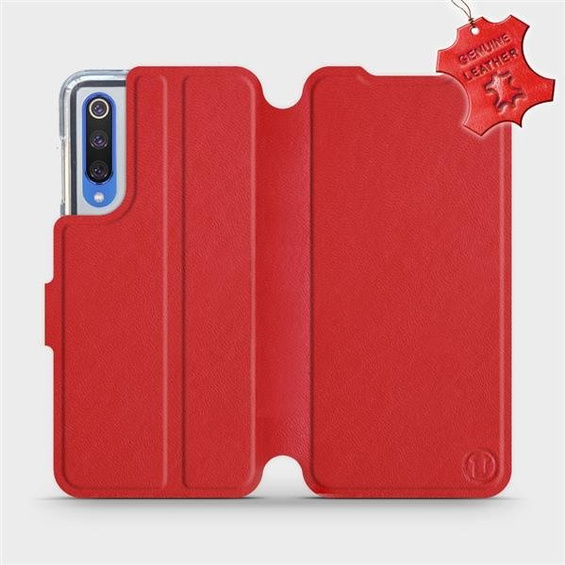 Etui ze skóry naturalnej do Xiaomi Mi 9 SE - wzór Red Leather