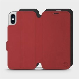 Etui Soft Touch do Apple iPhone XS - wzór Zachodząca czerwień z czernią