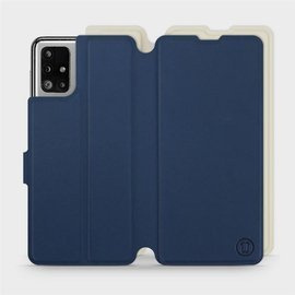 Etui Soft Touch do Samsung Galaxy M51 - wzór Głęboki granat z platyną