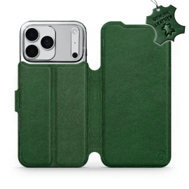 Etui ze skóry naturalnej do Apple iPhone 17 Pro Max - wzór Green Leather