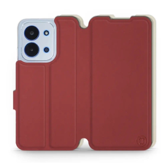 Etui Soft Touch do Xiaomi Redmi 15C - wzór Zachodząca czerwień z platyną
