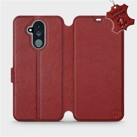 Etui ze skóry naturalnej do Huawei Mate 20 Lite - wzór Dark Red Leather