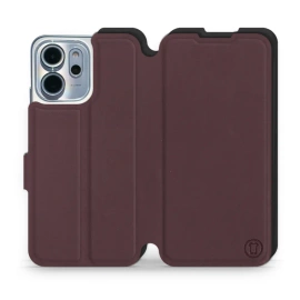 Etui Soft Touch do OPPO Reno 14 FS 5G - wzór Matowy burgund z czernią