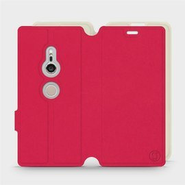 Etui Soft Touch do Sony Xperia XZ2 - wzór Żywa czerwień z platyną