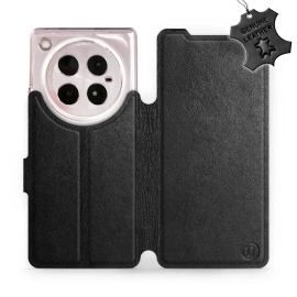 Etui ze skóry naturalnej do Infinix ZERO 40 5G - wzór Black Leather