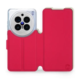 Etui Soft Touch do Vivo X200 Pro 5G - wzór Żywa czerwień z platyną