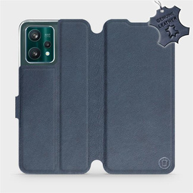 Etui ze skóry naturalnej do Realme 9 Pro Plus - wzór Blue Leather