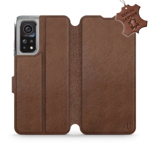 Etui ze skóry naturalnej do Xiaomi MI 10T Pro - wzór Brown Leather