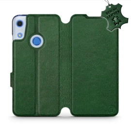 Etui ze skóry naturalnej do Huawei Y6S - wzór Green Leather