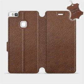 Etui ze skóry naturalnej do Huawei P9 Lite - wzór Brown Leather