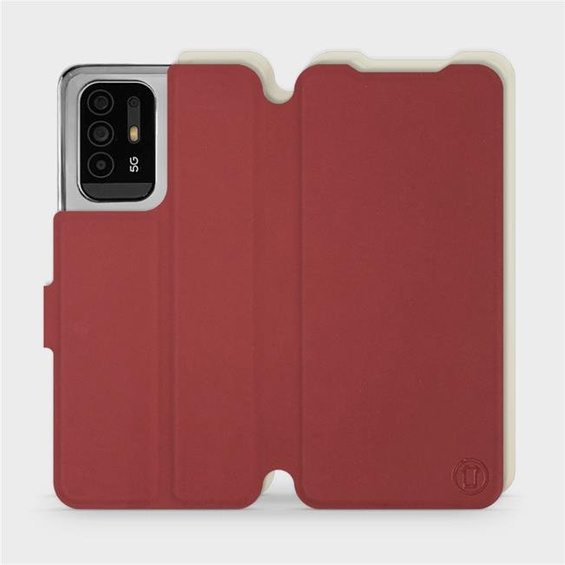 Etui Soft Touch do OPPO Reno 5 Z - wzór Zachodząca czerwień z platyną