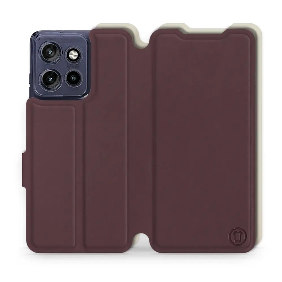Etui Soft Touch do Motorola Edge 50 Neo - wzór Matowy burgund z platyną