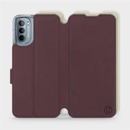 Etui Soft Touch do Motorola Moto G31 - wzór Matowy burgund z platyną