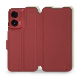 Etui Soft Touch do Motorola Moto G35 5G - wzór Zachodząca czerwień z platyną