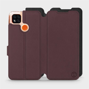 Etui Soft Touch do Xiaomi Redmi 9C - wzór Matowy burgund z czernią