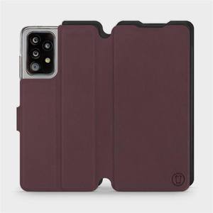 Etui Soft Touch do Samsung Galaxy A52S 5G - wzór Matowy burgund z czernią