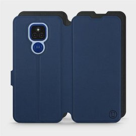 Etui Soft Touch do Motorola Moto E7 Plus - wzór Głęboki granat z czernią