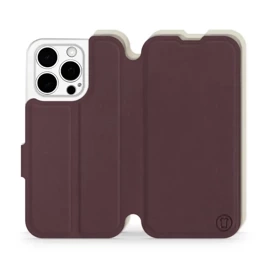 Etui Soft Touch do Apple iPhone 15 Pro - wzór Matowy burgund z platyną