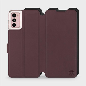 Etui Soft Touch do Motorola Moto G42 - wzór Matowy burgund z czernią