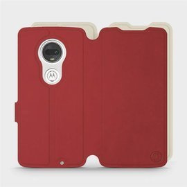 Etui Soft Touch do Motorola Moto G7 - wzór Zachodząca czerwień z platyną