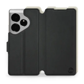 Etui Soft Touch do Realme GT 6 - wzór Satynowa czerń z platyną