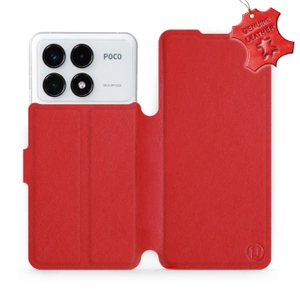 Etui ze skóry naturalnej do Xiaomi POCO F6 Pro - wzór Red Leather