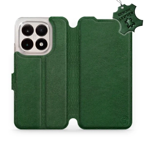 Etui ze skóry naturalnej do Xiaomi 15T - wzór Green Leather