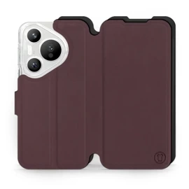 Etui Soft Touch do Huawei Pura 70 - wzór Matowy burgund z czernią