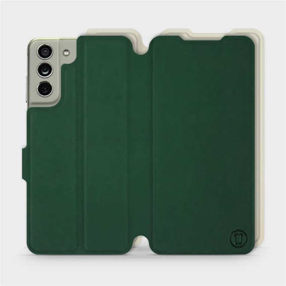 Etui Soft Touch do Samsung Galaxy S21 FE - wzór Miejska zieleń z platyną