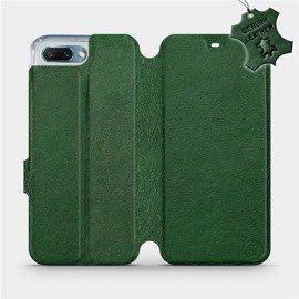 Etui ze skóry naturalnej do Huawei Honor 10 - wzór Green Leather