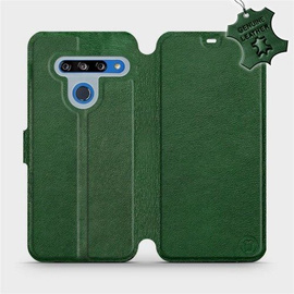 Etui ze skóry naturalnej do LG G8s ThinQ - wzór Green Leather