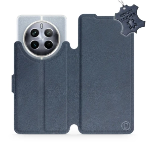 Etui ze skóry naturalnej do Realme 12 5G - wzór Blue Leather