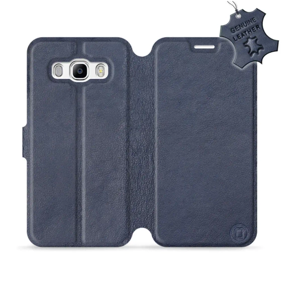 Etui ze skóry naturalnej do Samsung Galaxy J5 2016 - wzór Blue Leather